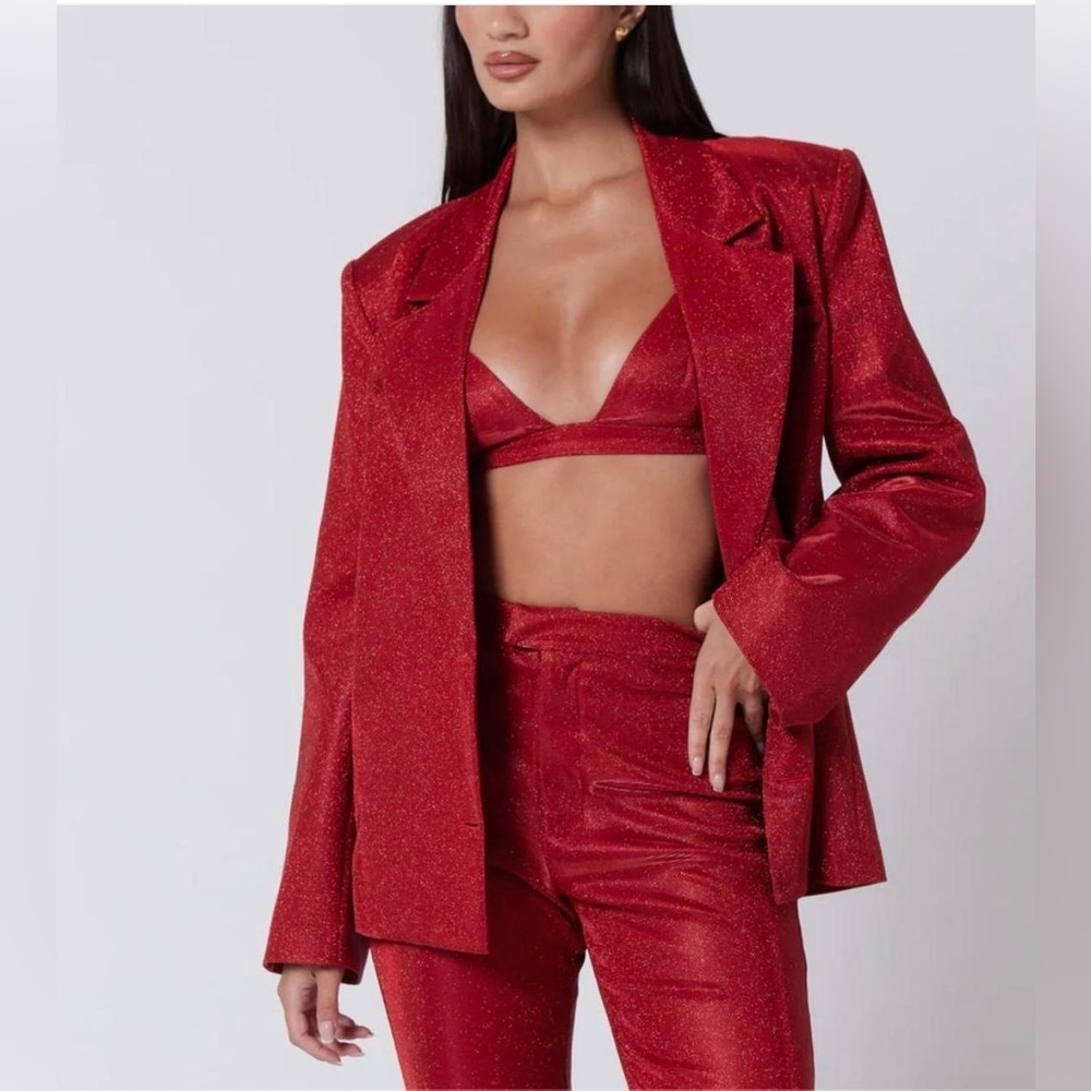 SLA The Label Red Astrid Bralette Top in 2XS